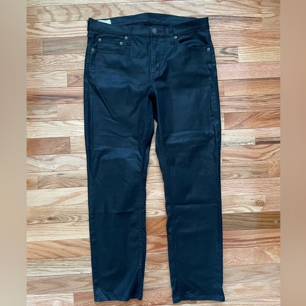 Gap Slim Mid Rise Shiny Black Jeans Size 31 / 12R